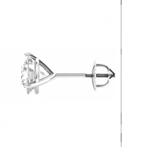 One Carat Moissanite Stud Earrings